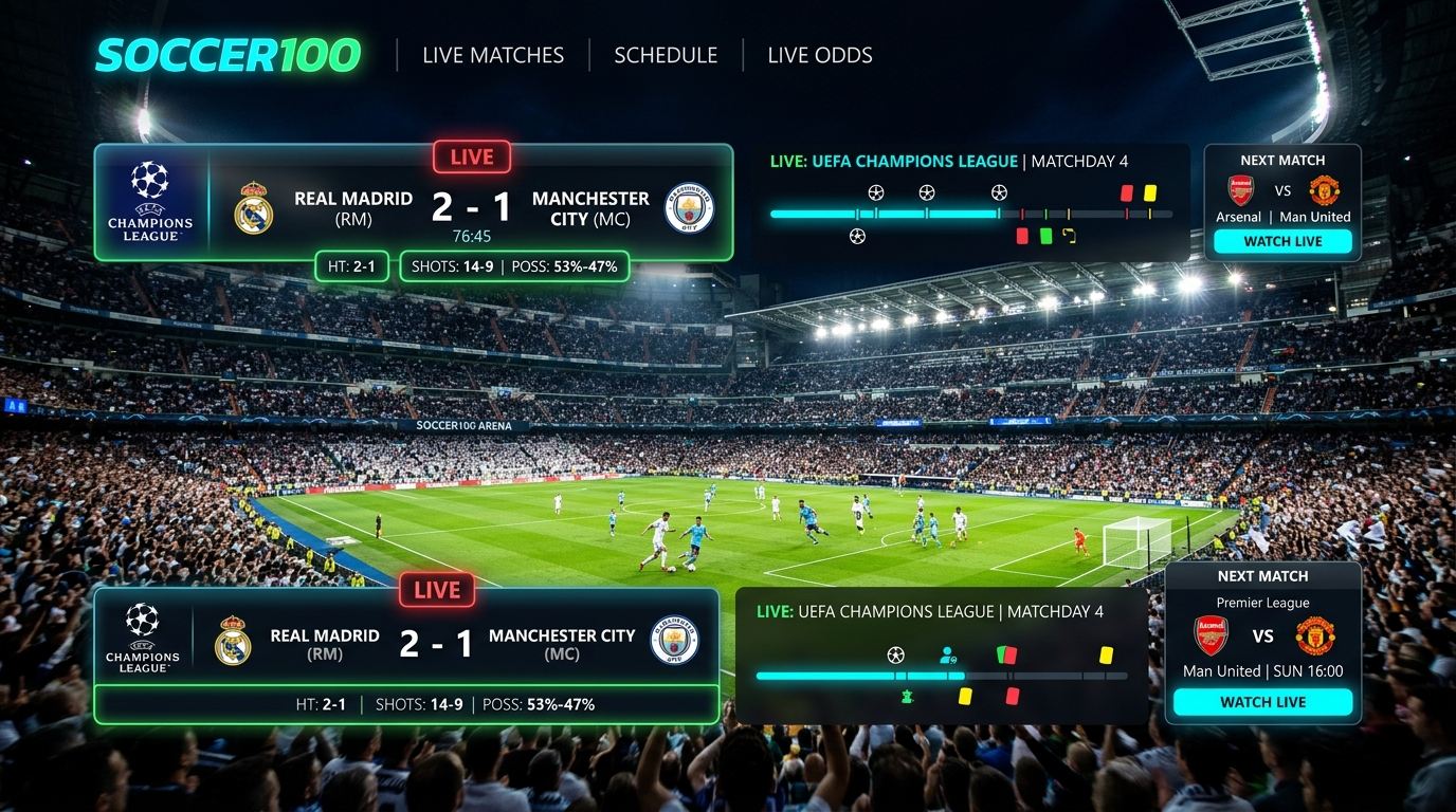 Soccer100 Live Football Match Scoreboard & Fixture Hub